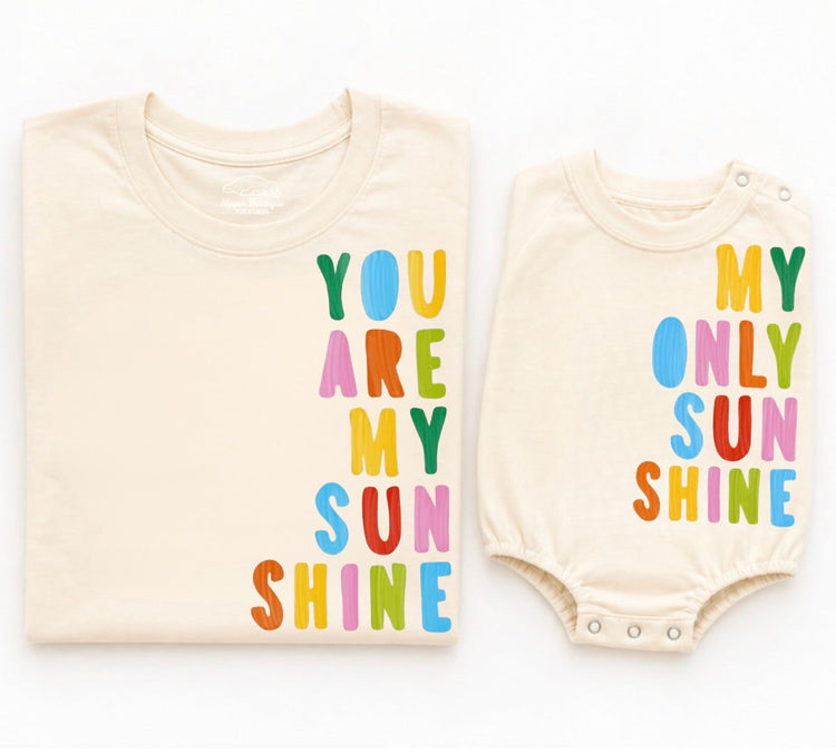 Mama & Mini Matching T-Shirts & Romper - You are my sunshine Hippo Boutique