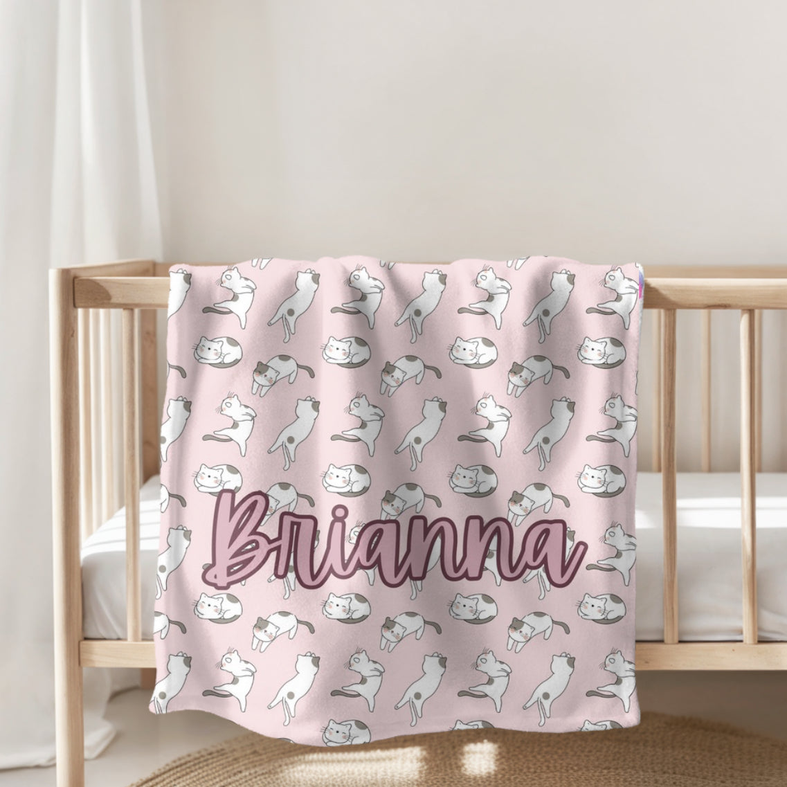 Cats Baby Name Blanket Custom Hippo Boutique