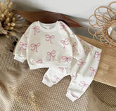 Baby & Toddler Pink bow Sweatshirt Outfit Hippo Boutique