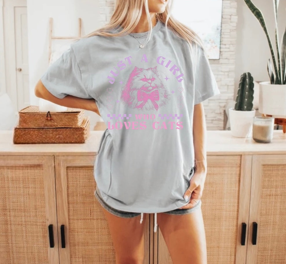 Just a girl who loves Cats Women’s T-Shirts Hippo Boutique