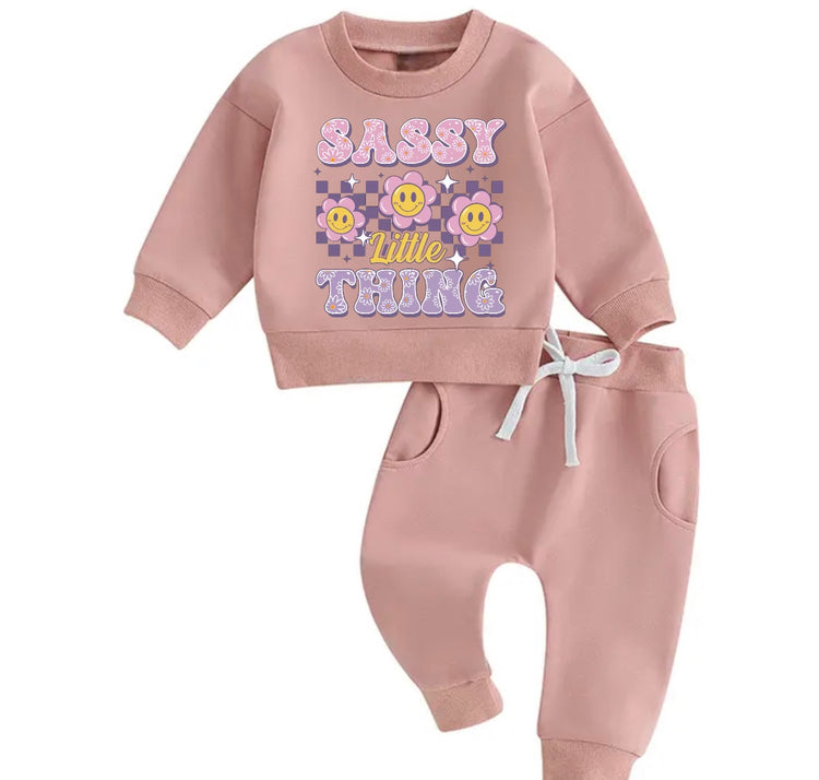 Sassy Little Thing Sweatshirt & Pants Set Hippo Boutique