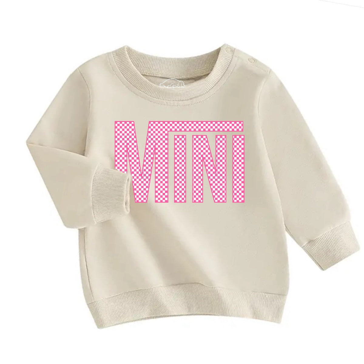 Pink Checkered Mini Baby & toddler sweatshirt Hippo Boutique
