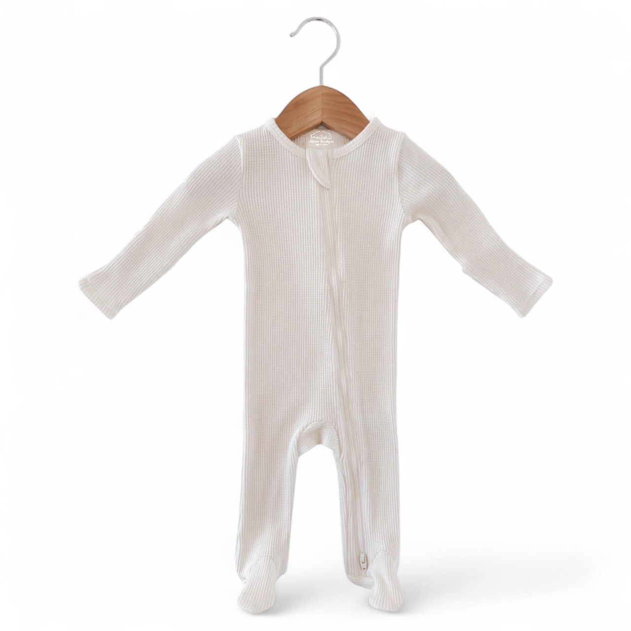 Organic Newborn Waffle Baby Footie Bodysuit with hat Hippo Boutique
