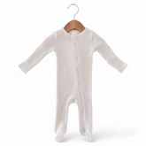 Organic Newborn Waffle Baby Footie Bodysuit with hat Hippo Boutique