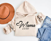 Custom Mama Hoodie with children’s name on sleeve Hippo Boutique