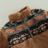 Boho Print Baby Sherpa Fuzzy Fur Jacket Hippo Boutique