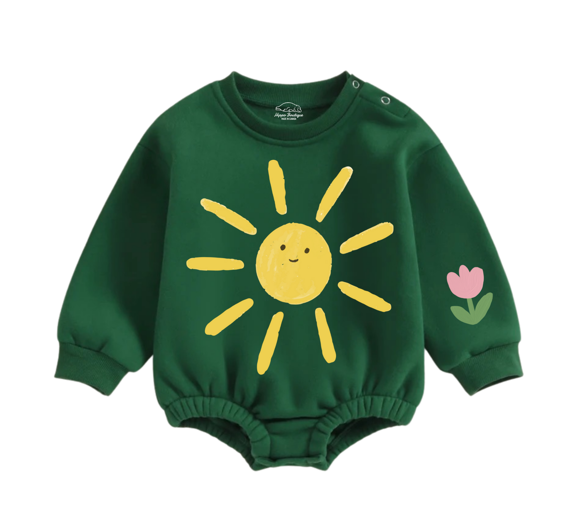 Soft warm fleece oversized Romper - Rainbow Hippo Boutique