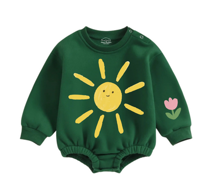 Soft warm fleece oversized Romper - Rainbow Hippo Boutique