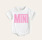 Checkered Mini Baby Girl t-shirt Bubble Romper Hippo Boutique