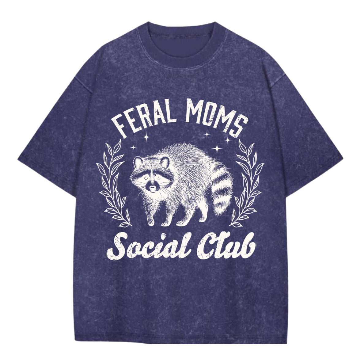 Oversized Acid Washed Raccoon T-Shirt - Feral Mom’s Social Club Hippo Boutique