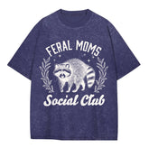 Oversized Acid Washed Raccoon T-Shirt - Feral Mom’s Social Club Hippo Boutique