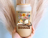 My Weekend is all Booked Glass Tumbler Cups Hippo Boutique