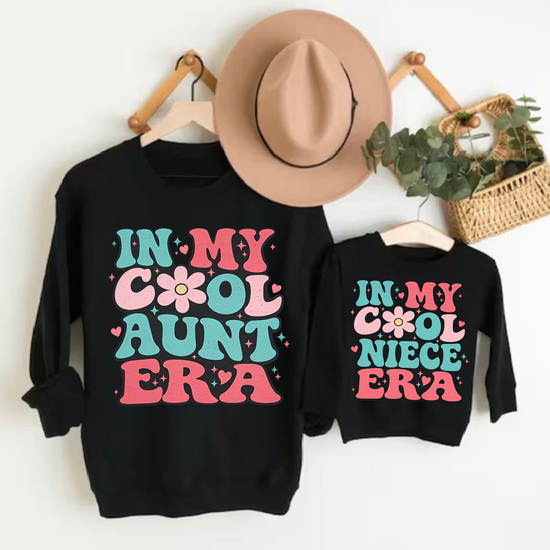 Aunt & Mini Matching Sweatshirts - In my cool Aunt Era Hippo Boutique