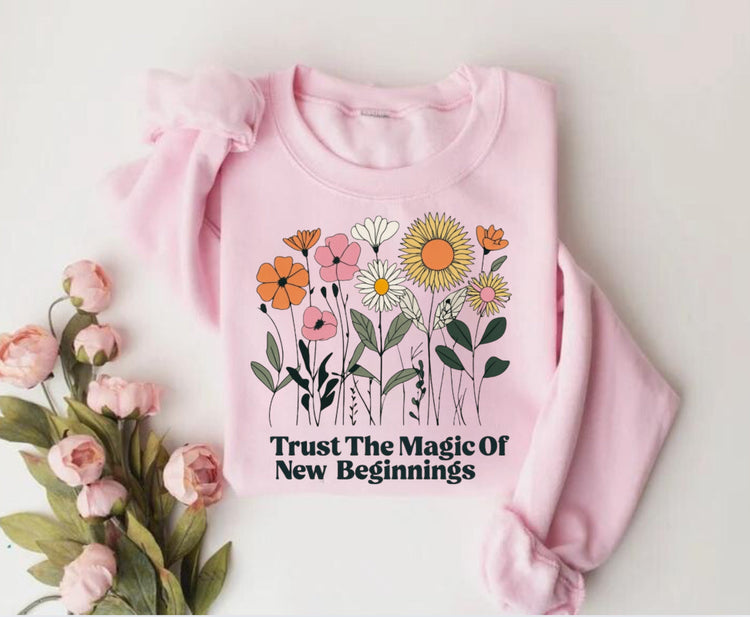 Wildflower Mama Bow Women’s Crewneck Sweatshirts Hippo Boutique