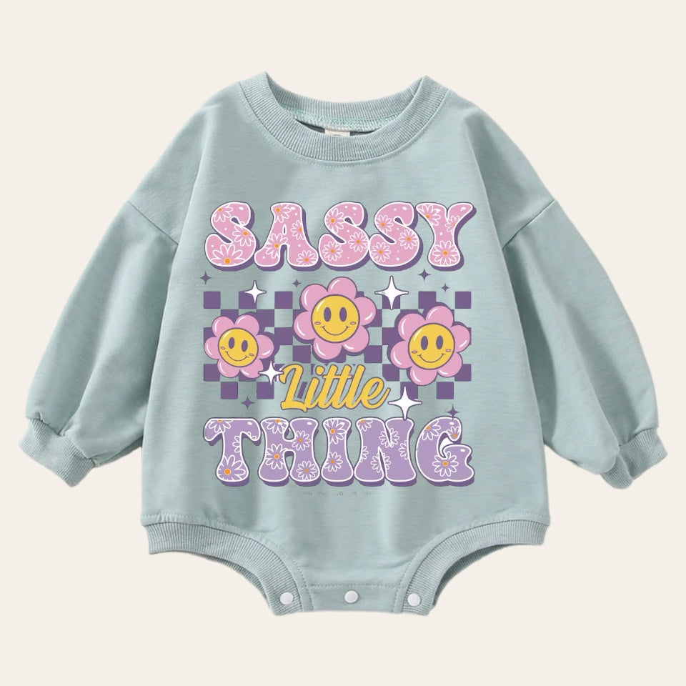 Sassy Little Thing Oversized Sweatshirt Romper Hippo Boutique