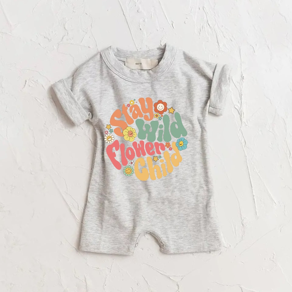 Stay Wild Flower Child romper bodysuit Hippo Boutique