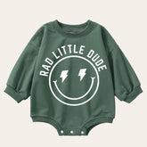 Rad Little Dude Oversized Sweatshirt Romper Hippo Boutique