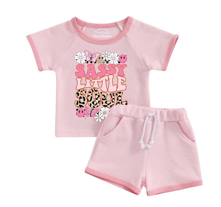 Sassy Little Soul Leopard Baby & toddler Outfit set Hippo Boutique