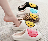 Women’s Fuzzy Smiley Slippers Hippo Boutique