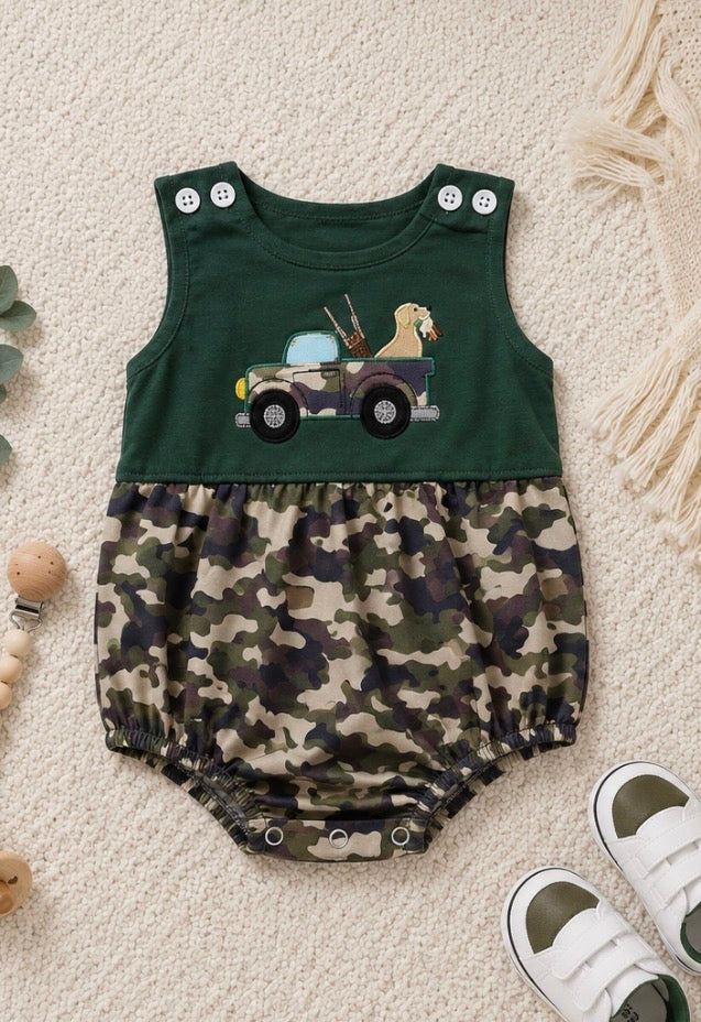 Baby Girl Camo Hunting Rompers Hippo Boutique