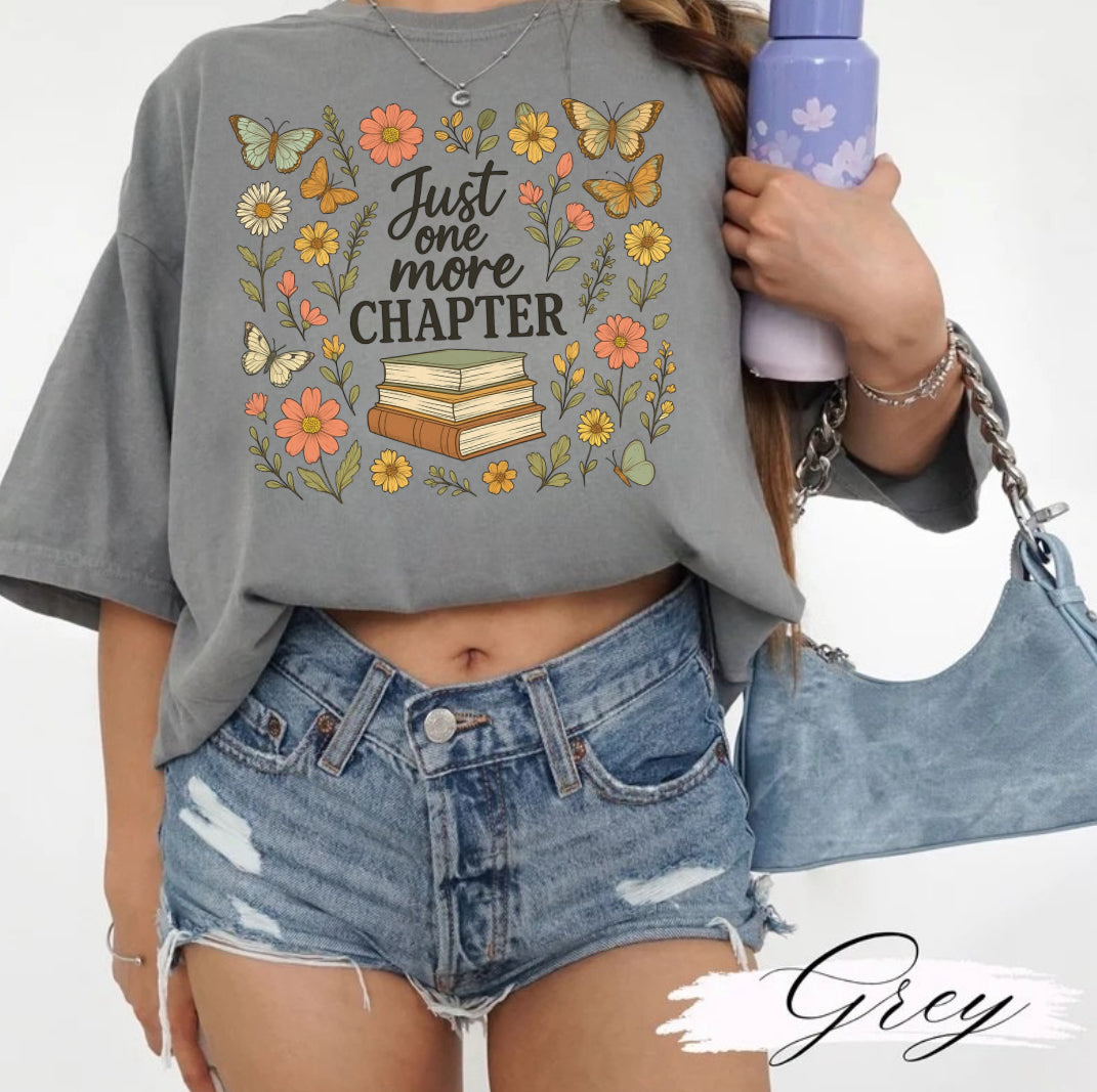 Bookish One More Chapter Floral Women’s T-Shirt Hippo Boutique