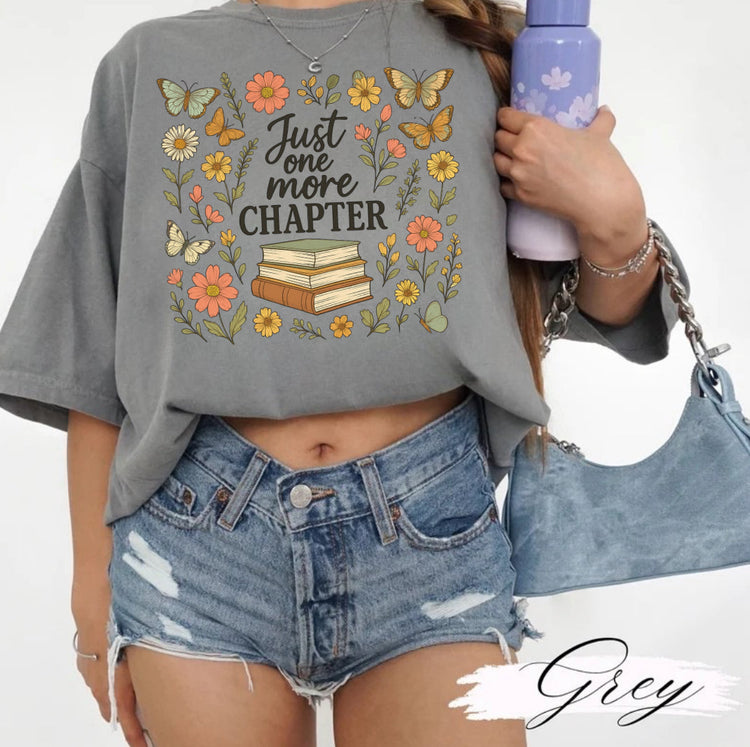 Bookish One More Chapter Floral Women’s T-Shirt Hippo Boutique