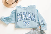 Custom Mama Floral Sweatshirt with children’s name on sleeve Hippo Boutique