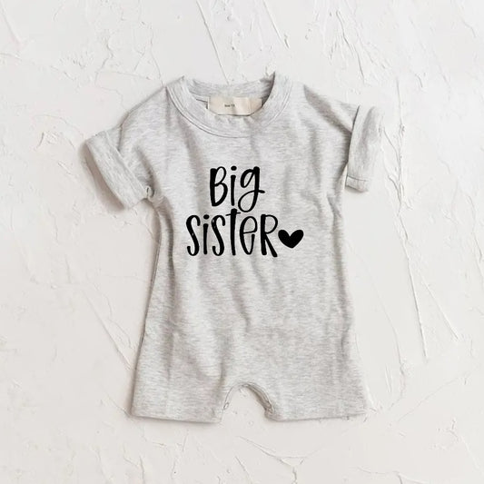 Big Sister baby Girl romper bodysuit Hippo Boutique