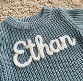 Personalized Baby Knit Romper Set Custom Name Embroidered Hippo Boutique