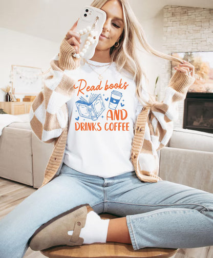 Read Books & Drink Coffee T-Shirts Hippo Boutique