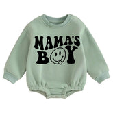 Soft warMama’s Boy fleece Baby Boy Oversized Sweatshirt Romper Hippo Boutique