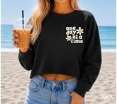 Cropped Sweatshirt - One day at a time Hippo Boutique