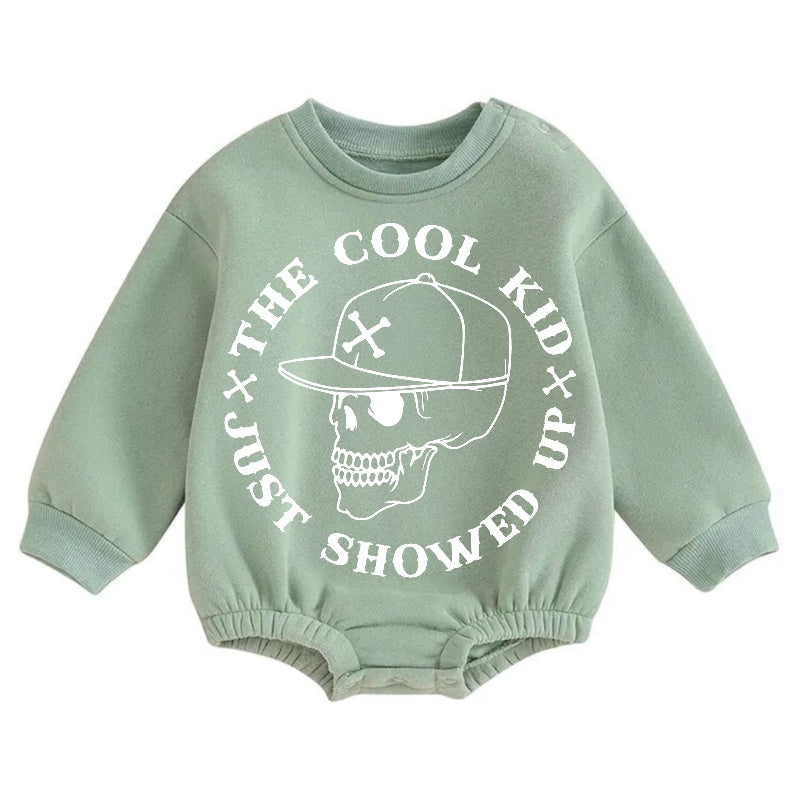 Cool Kid Soft warm fleece Baby Oversized Sweatshirt Romper Hippo Boutique