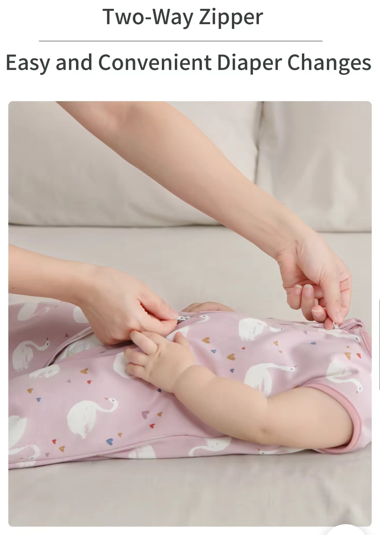 Newborn Baby 100% Organic Cotton Sleep sack - 1 Tog Hippo Boutique