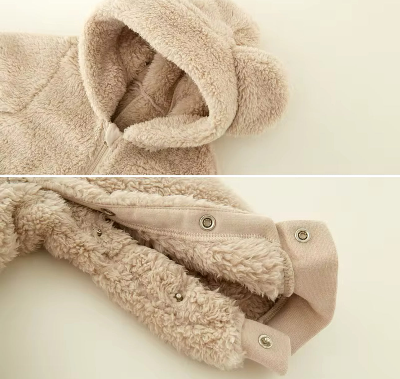 Furry Teddy Bear Baby Snowsuit One Piece Hippo Boutique