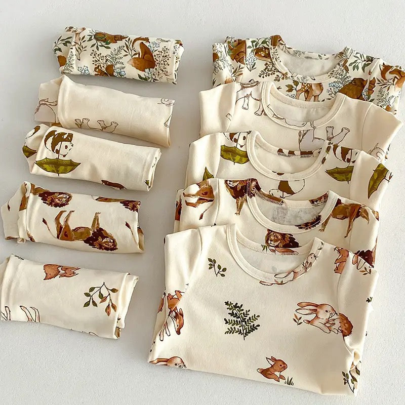 Toddler Forest Animals shorts and t-shirt outfit Hippo Boutique