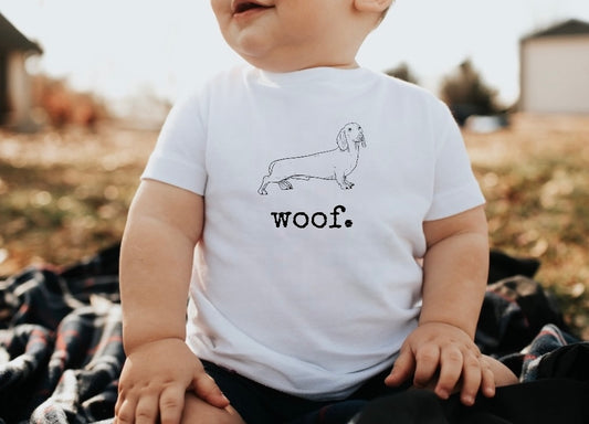 Woof Dog Baby & Toddler tshirt Hippo Boutique
