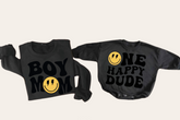 Smile Boy Mom One happy dude Mama & Mini matching Baby Sweatshirt Romper bodysuit & Crewneck Hippo Boutique