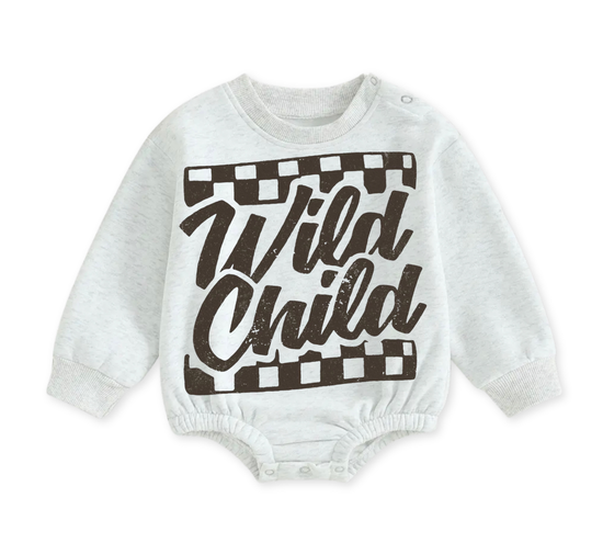 Soft warm fleece oversized Romper - Wild Child Hippo Boutique