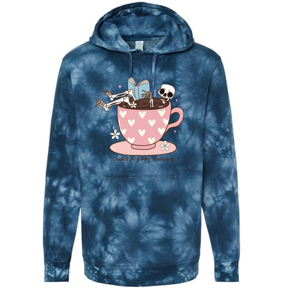 Books are My Therapy Tie Dye Hoodies Hippo Boutique