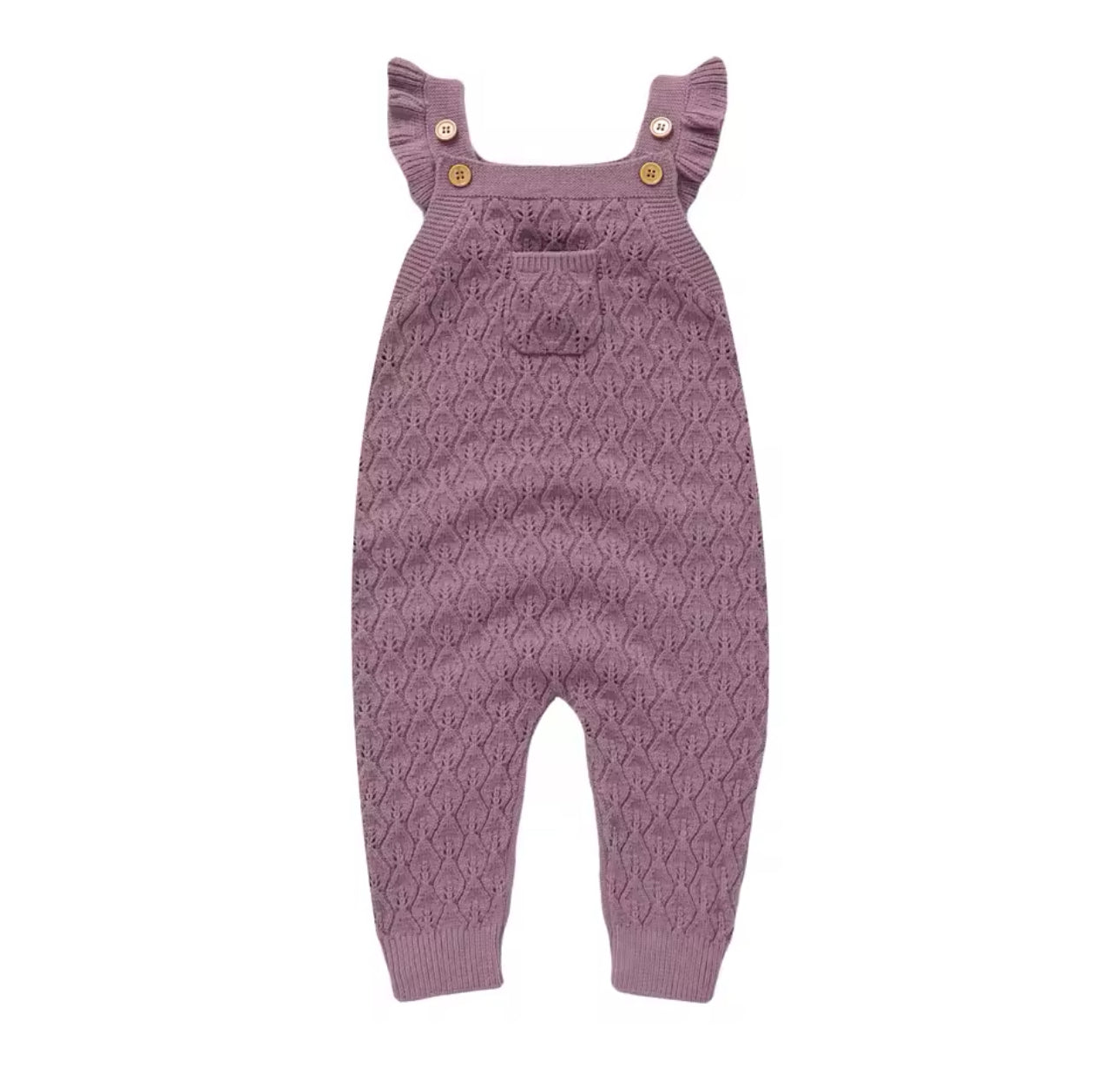 Baby Ruffled Knit Suspender romper bodysuit Hippo Boutique