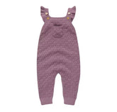 Baby Ruffled Knit Suspender romper bodysuit Hippo Boutique