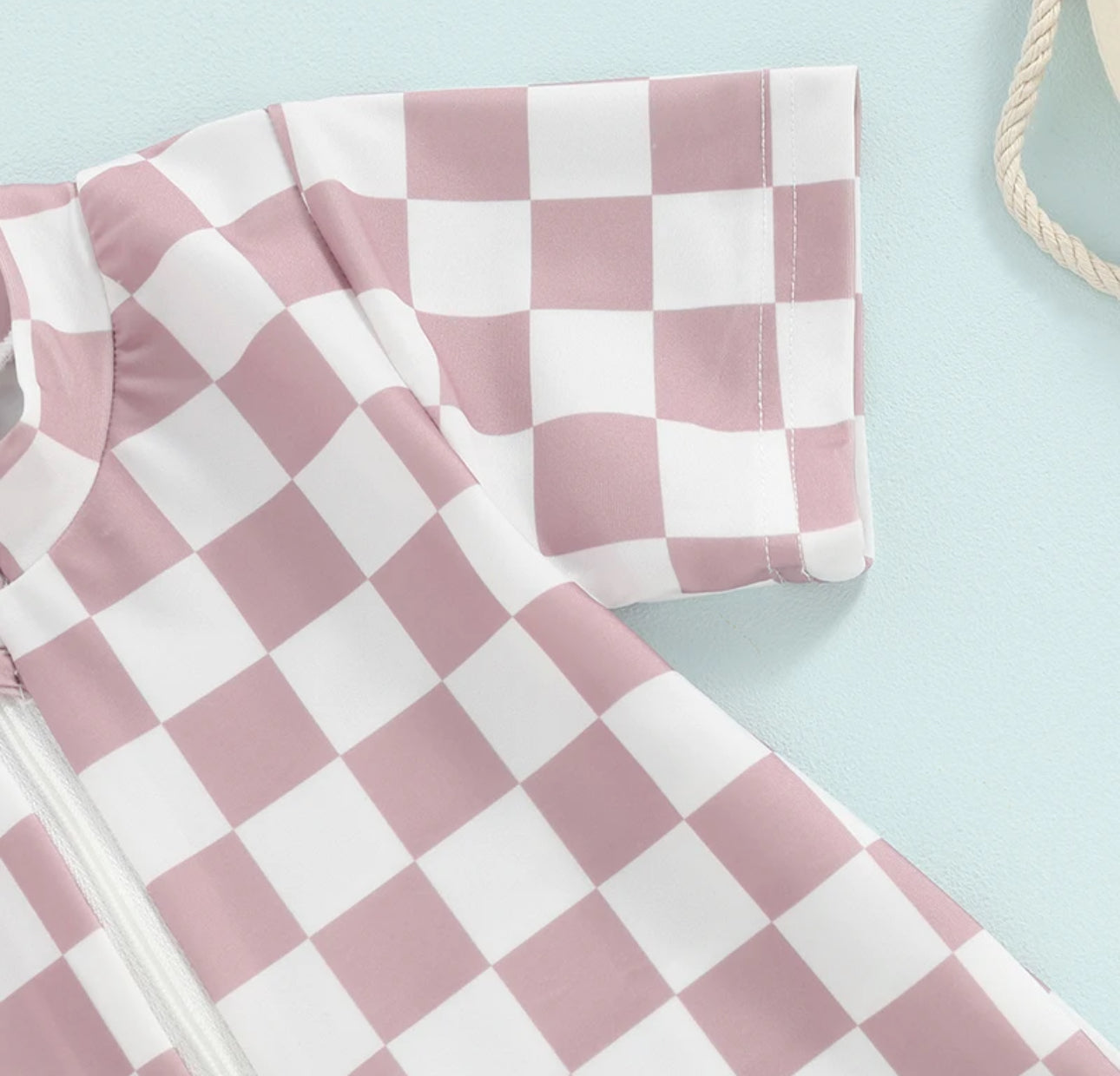 Checkered Zip Up Swimsuit Hippo Boutique