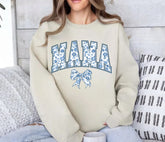 Custom Mama Floral Sweatshirt with children’s name on sleeve Hippo Boutique