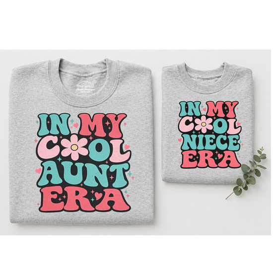 Aunt & Mini Matching Sweatshirts - In my cool Aunt Era Hippo Boutique