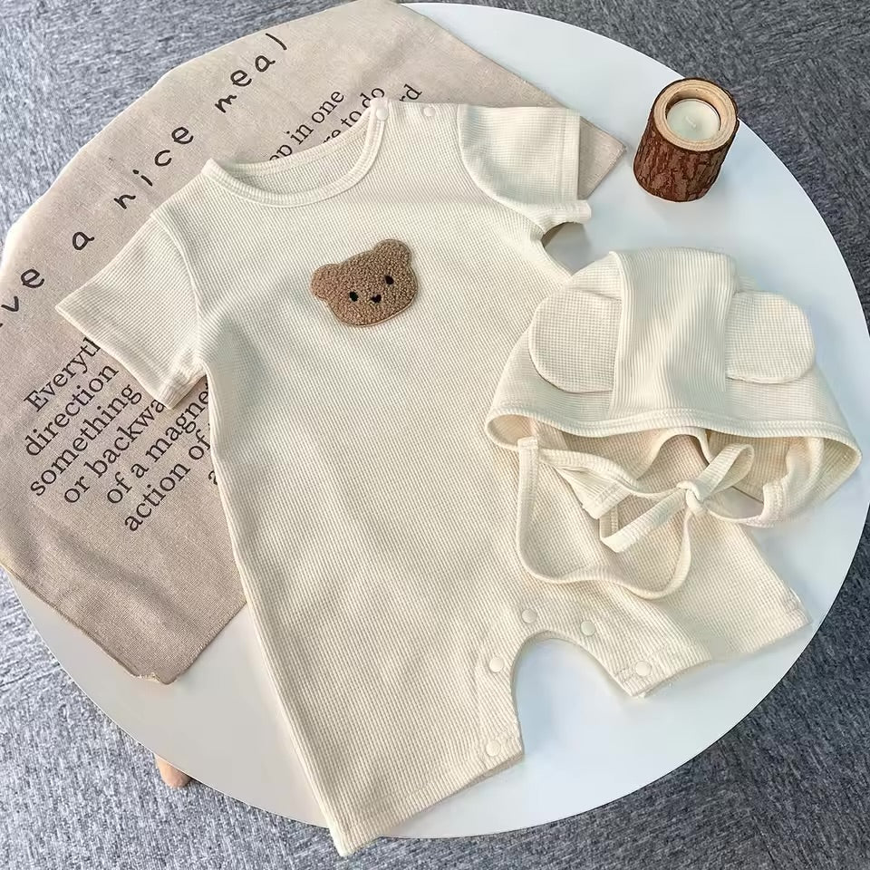 Bear Romper Bodysuit with Hat Hippo Boutique