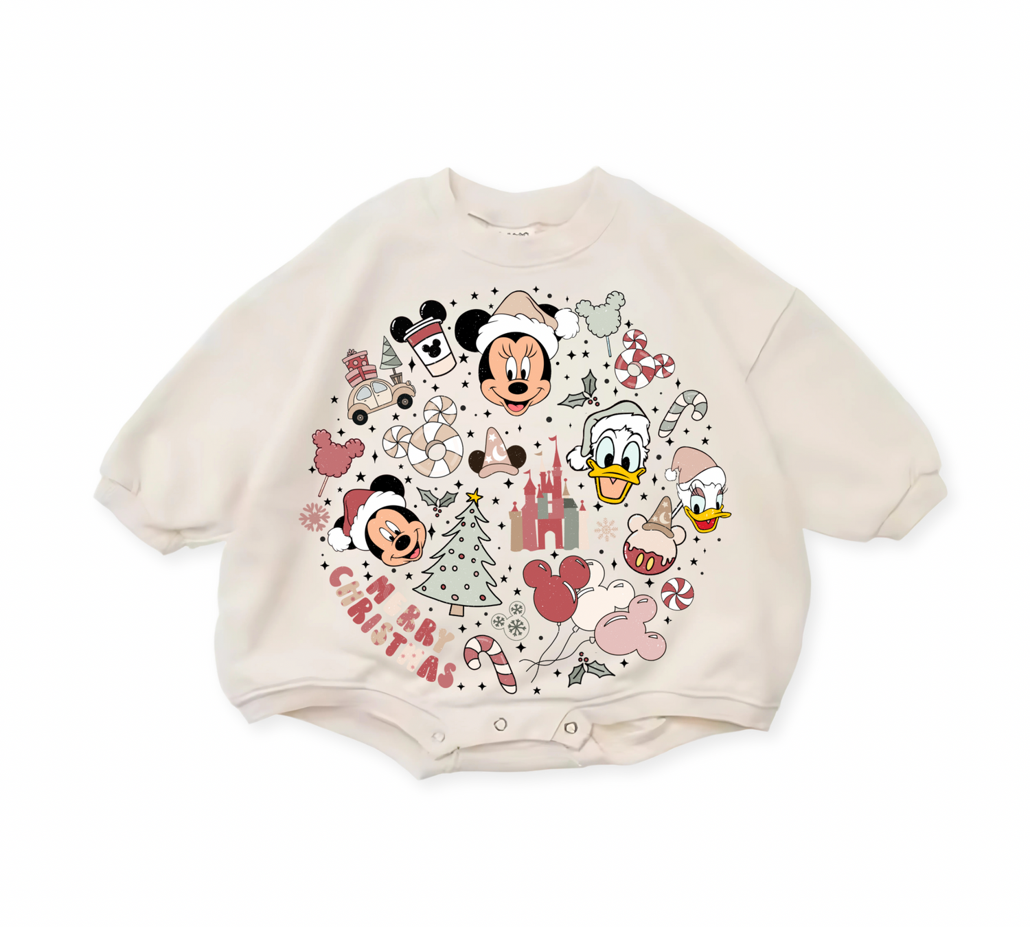 Christmas Mouse baby Oversized Sweatshirt Romper Hippo Boutique