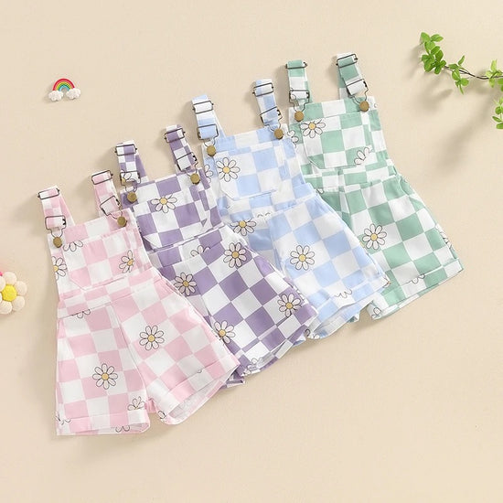 Checkered Suspender Shorts Hippo Boutique