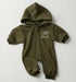 Little Dude Baby Hooded Sweatshirt zip up Jumpsuit Romper Hippo Boutique
