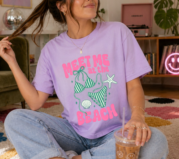 Cropped Top & T-Shirts - Meet me at the beach Hippo Boutique